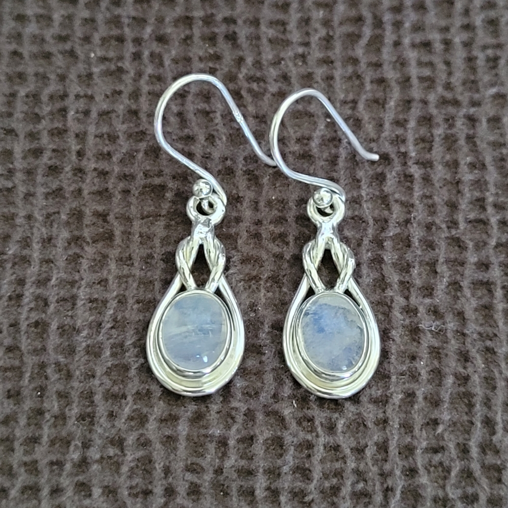 Shivam Silver Moonstone🌙 Earrings - Picture 7 of 14